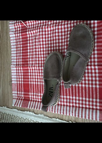 Zara Kadın Kahverengi Süet Dolgu Topuk Espadril 28 - Görsel 3