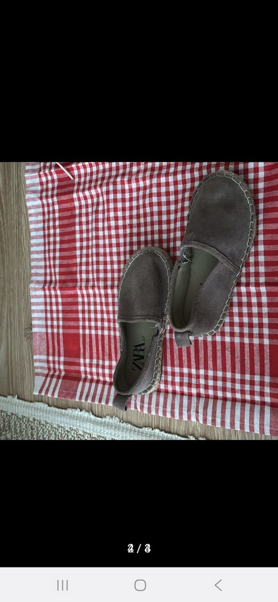 Zara Kadın Kahverengi Süet Dolgu Topuk Espadril 28 - Görsel 3