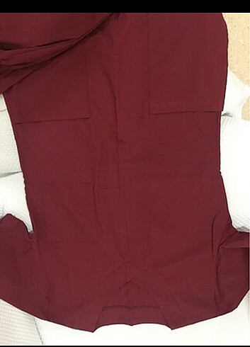 xs Beden Bordo terikoton kumaş hastane forması 