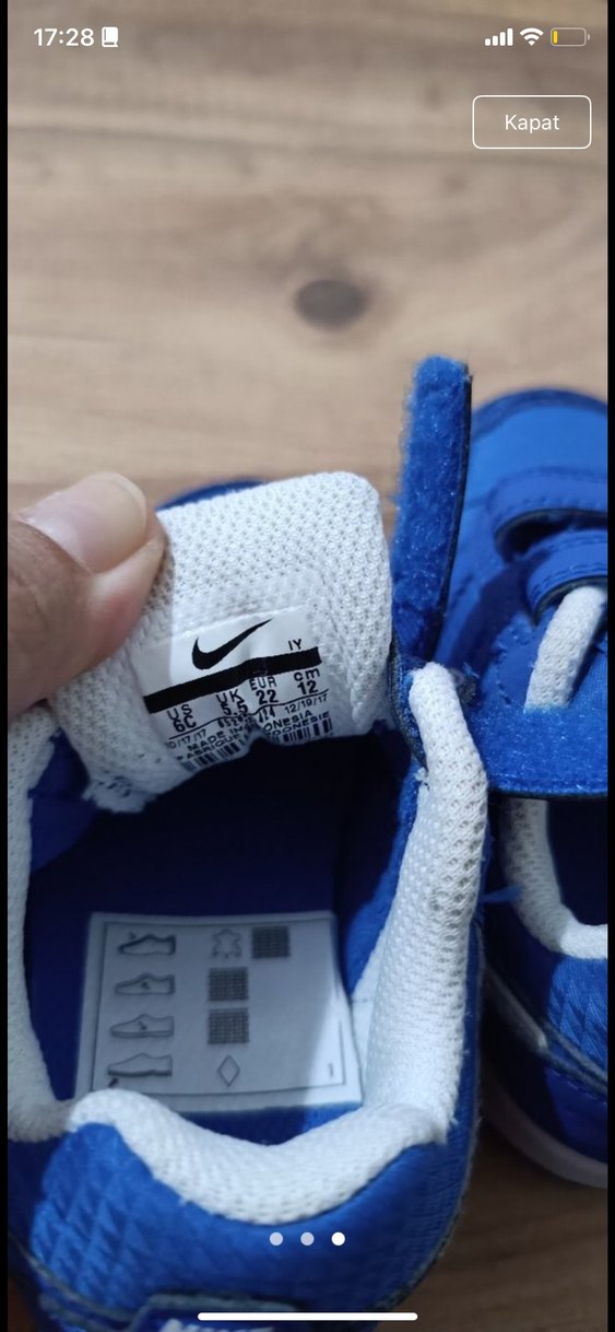 Çocuk Mavi Nike Cırt Cırtlı Spor Ayakkabı - Görsel 3