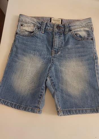 Erkek Çocuk Mavi Denim Bol Kesim Şort