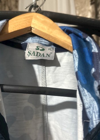 Mavi Kamuflaj Desenli Uzun Kesim Kadın Yelek - Görsel 3