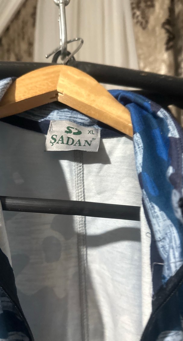 Mavi Kamuflaj Desenli Uzun Kesim Kadın Yelek - Görsel 3