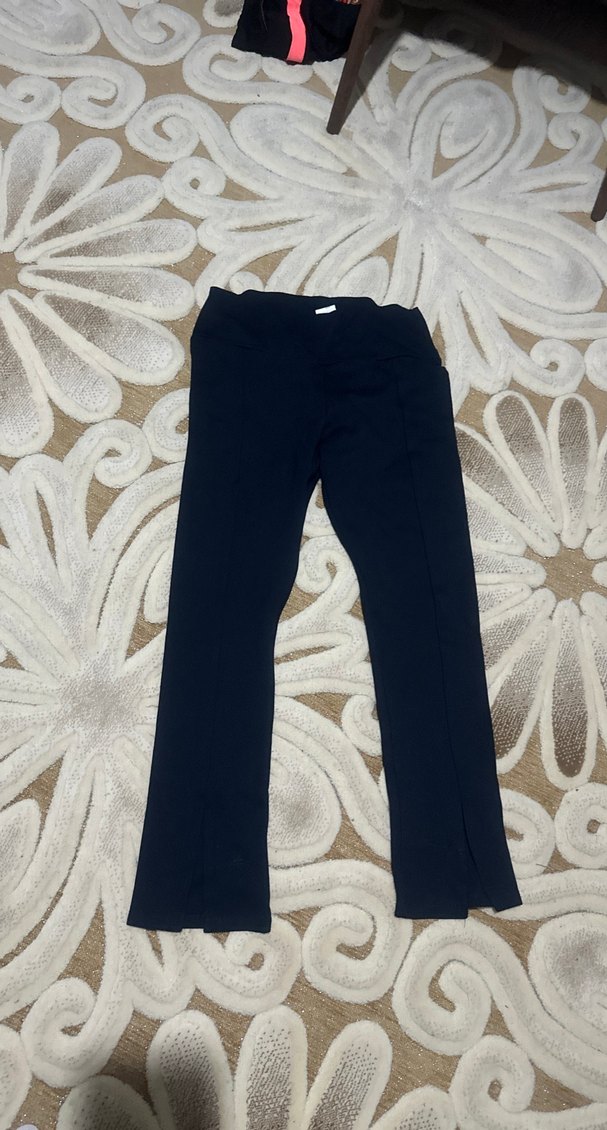 Siyah Midi Kadın Kumaş Pantolon - Görsel 2