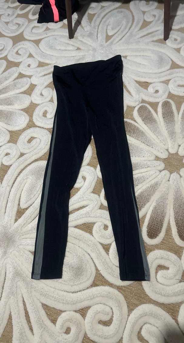 Siyah Elastik Midi Kadın Tayt - Görsel 2