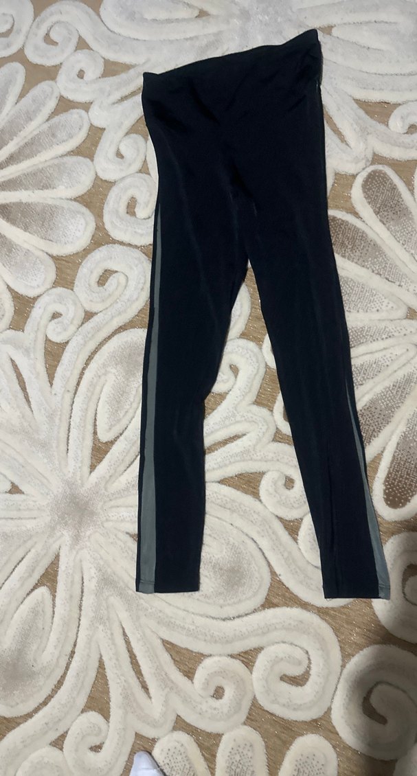 Siyah Elastik Midi Kadın Tayt - Görsel 3