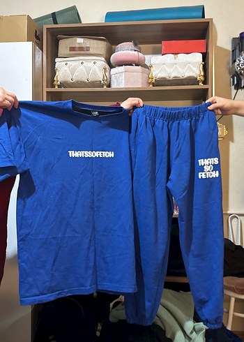 Erkek Mavi Midi Boy Rahat Tişört ve Pantolon Takımı - Görsel 2