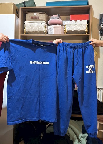 Erkek Mavi Midi Boy Rahat Tişört ve Pantolon Takımı - Görsel 3