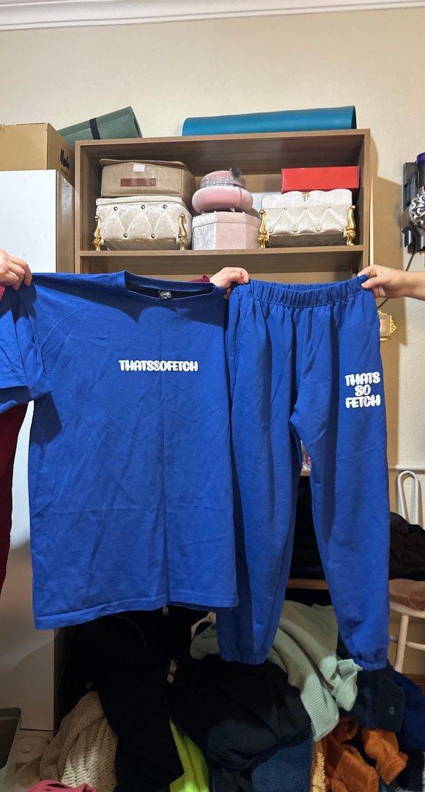 Erkek Mavi Midi Boy Rahat Tişört ve Pantolon Takımı - Görsel 2