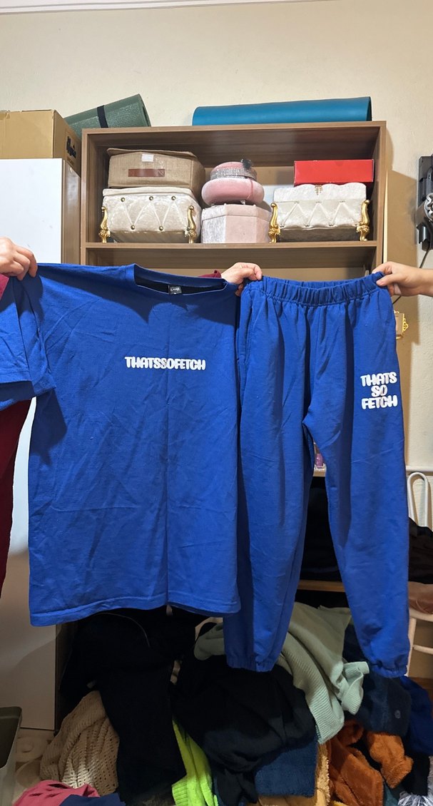 Erkek Mavi Midi Boy Rahat Tişört ve Pantolon Takımı - Görsel 3