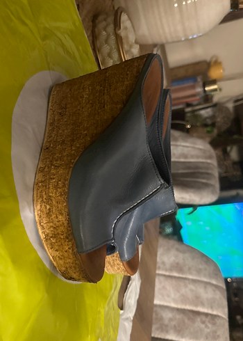 37 Beden mavi Renk Mavi Kadın Dolgu Topuklu Terlikler