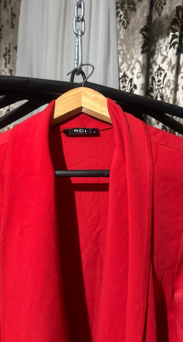 Kırmızı Salaş Midi Kadın Kaban - Görsel 4