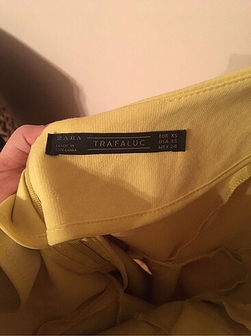 xs Beden sarı Renk Zara Sarı Mini Elbise