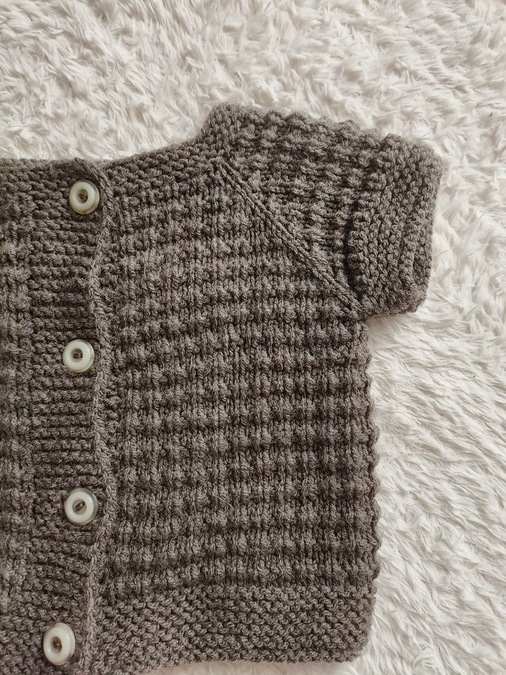 Kısa Kollu Kahverengi Örgü Yelek - Görsel 3