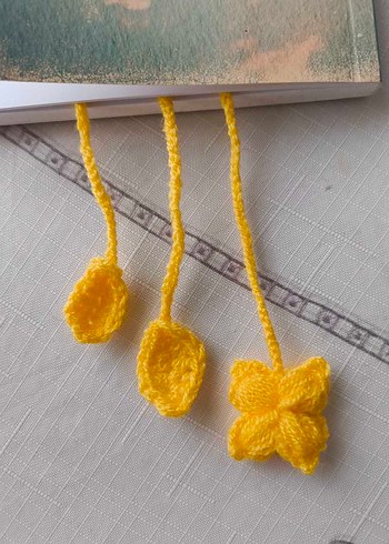 El Örgüsü Sarı Beyaz Papatya Kitap Ayracı - Görsel 4