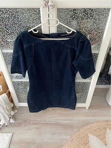 Deploy jeans aşırı şık kot elbise S-M