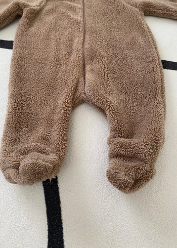 Yenidoğan Kahverengi Peluş Bebek Tulumu - Görsel 2