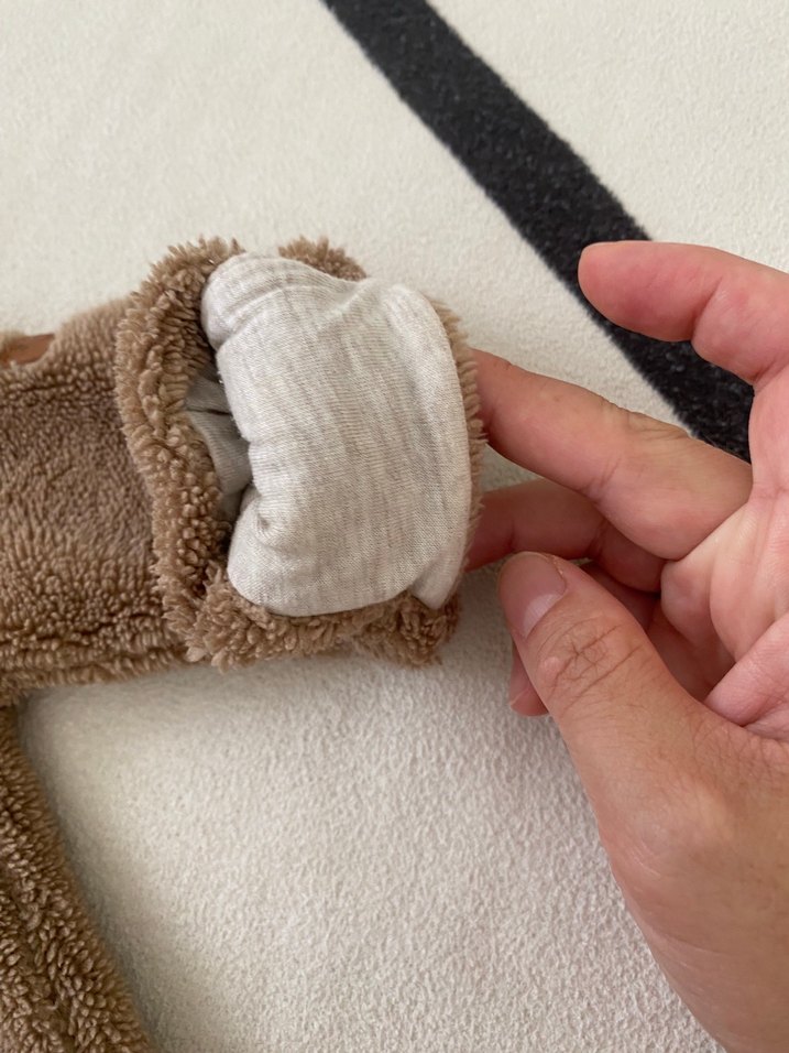 Yenidoğan Kahverengi Peluş Bebek Tulumu - Görsel 3