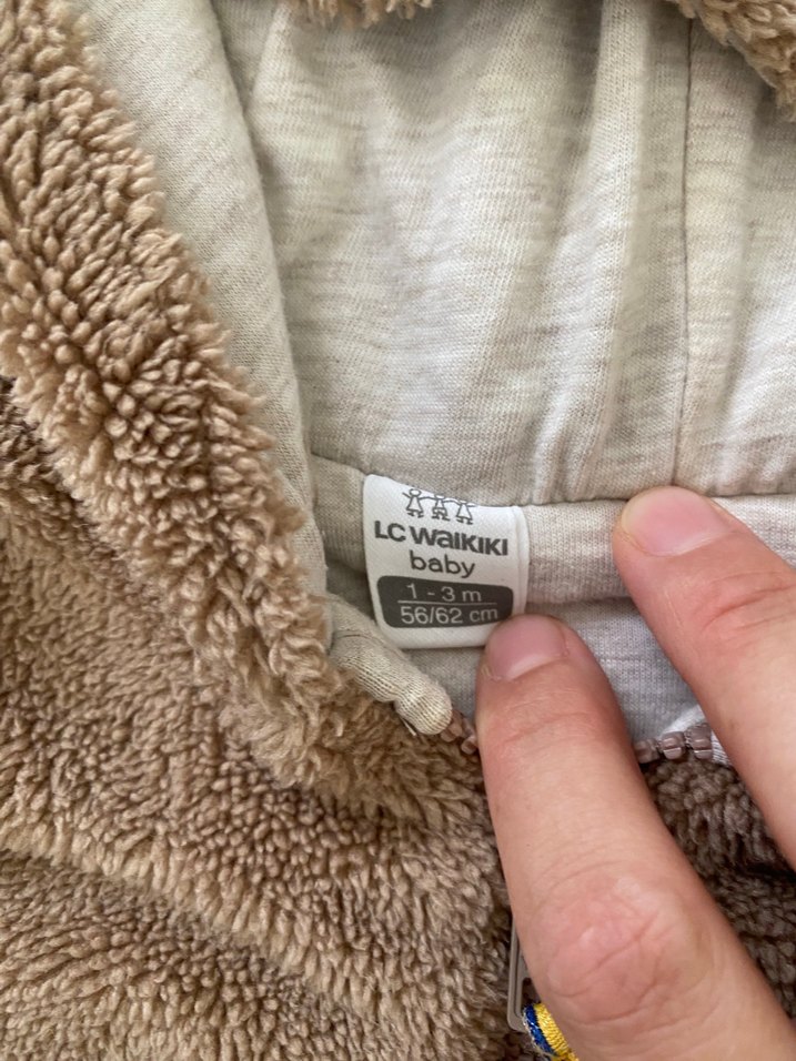 Yenidoğan Kahverengi Peluş Bebek Tulumu - Görsel 5