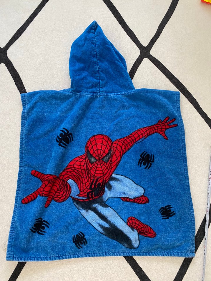 Örümcek adam çocuk panço plaj havlusu - Görsel 2