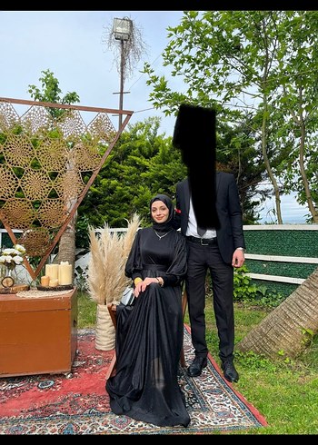 Uzun Siyah Abiye Elbise - Görsel 7