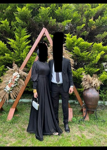 Uzun Siyah Abiye Elbise - Görsel 5