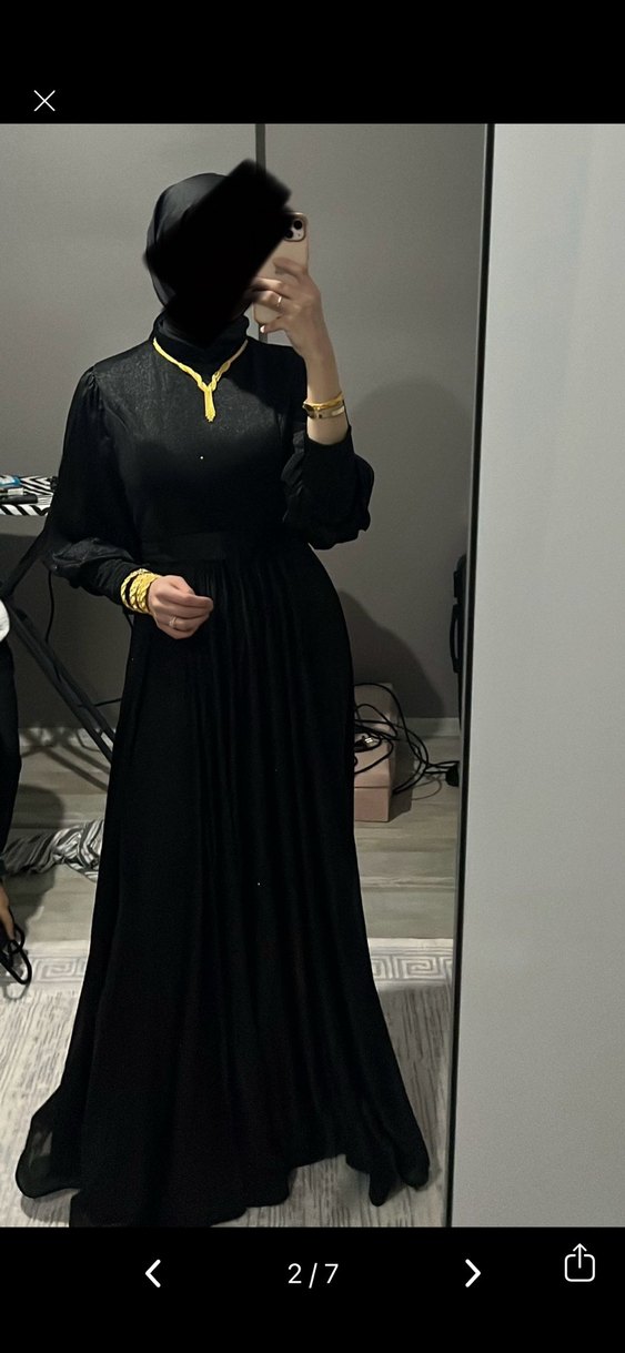 Uzun Siyah Abiye Elbise - Görsel 2