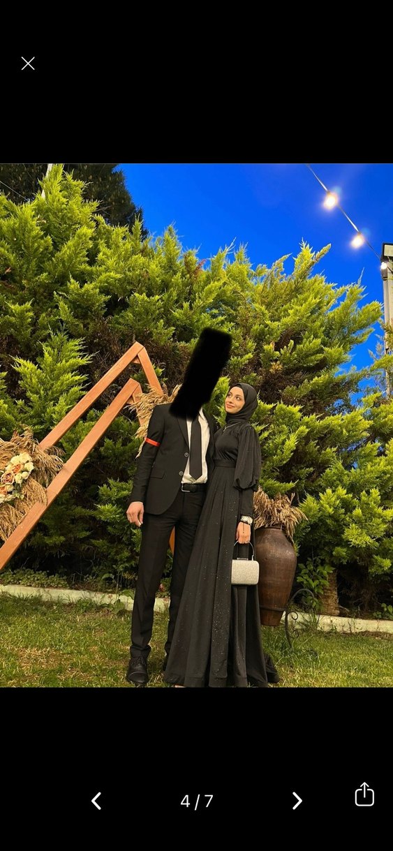 Uzun Siyah Abiye Elbise - Görsel 4