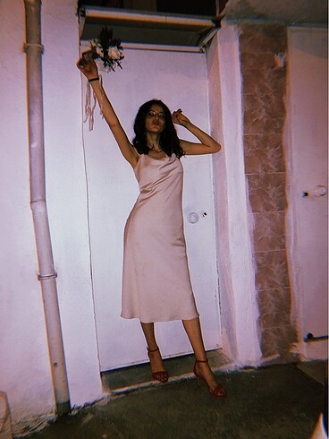 Saten elbise - Görsel 5