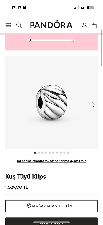 Pandora Orjinel pandora + temizleme mendili