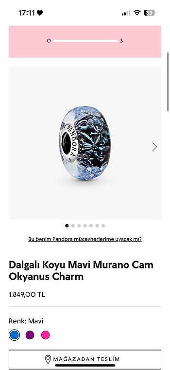 Orjinel pandora + 5 adet charm hediye granti belgesi var
