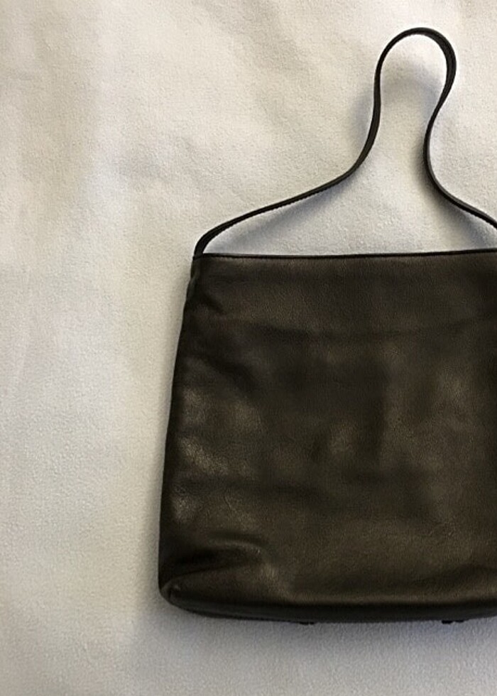 Gerçek Deri Siyah Kol Çantası - Görsel 2