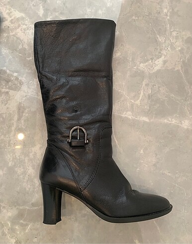Hakiki Deri Siyah Çizme - Görsel 6