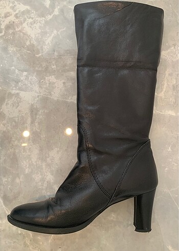 Hakiki Deri Siyah Çizme - Görsel 7