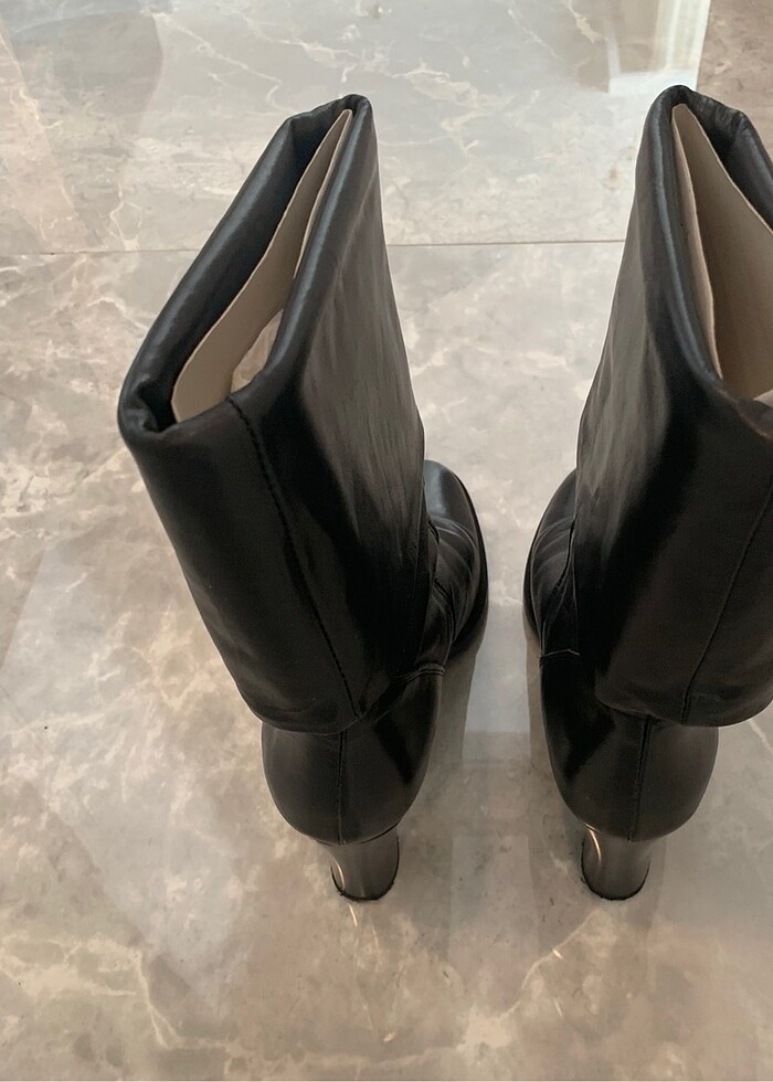 Hakiki Deri Siyah Çizme - Görsel 4