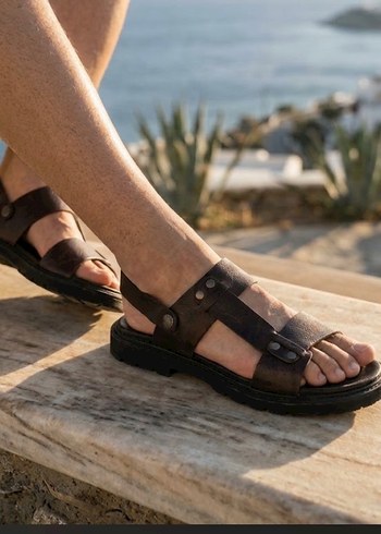 Diğer Kahverengi Erkek Sandalet 42