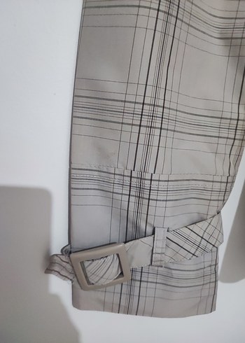 Düğmeli Gri Midi Trençkot - Görsel 3