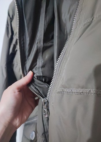 Kahverengi Fermuarlı Kadın Kışlık Ceket - Görsel 7