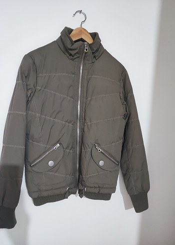 Kahverengi Fermuarlı Kadın Kışlık Ceket - Görsel 4