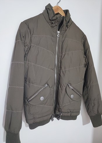 Kahverengi Fermuarlı Kadın Kışlık Ceket - Görsel 2