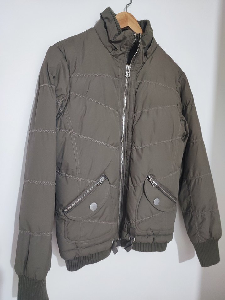 Kahverengi Fermuarlı Kadın Kışlık Ceket - Görsel 2