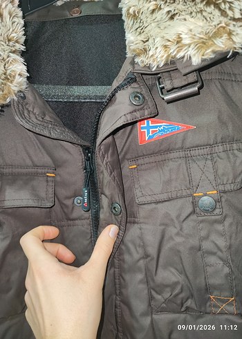 Kahverengi Peluş Yakalı Erkek Mont - Görsel 3