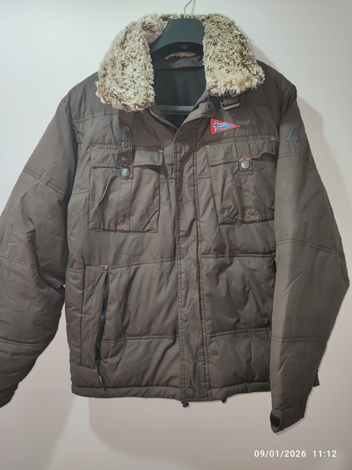 Kahverengi Peluş Yakalı Erkek Mont - Görsel 4