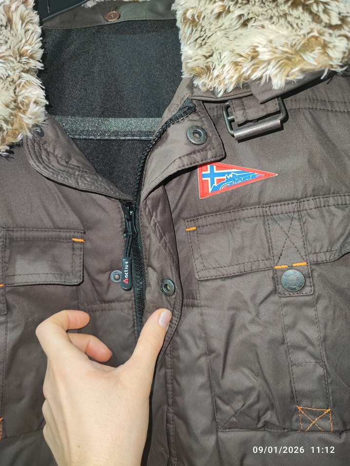 Kahverengi Peluş Yakalı Erkek Mont - Görsel 3