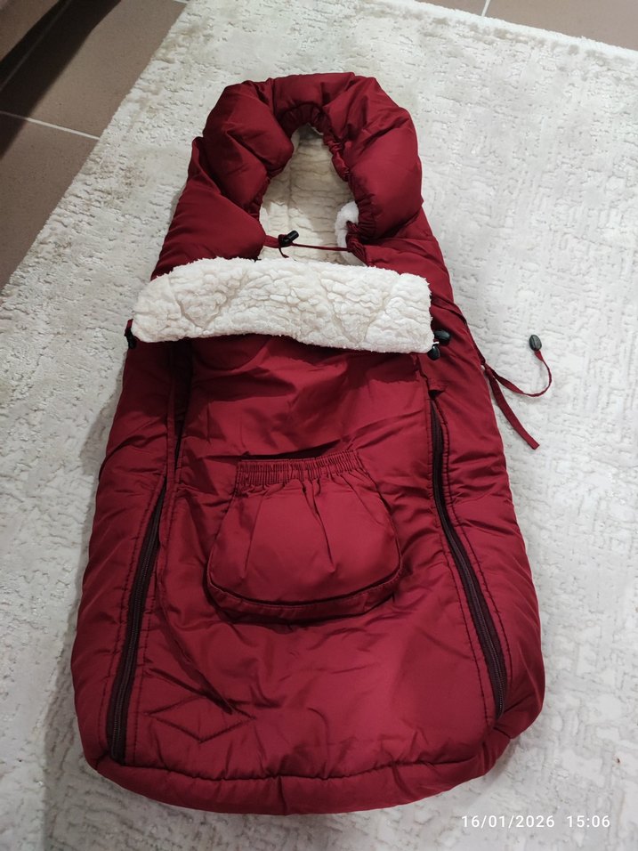 Bordo Bebek Taşıma Çantası - Görsel 2