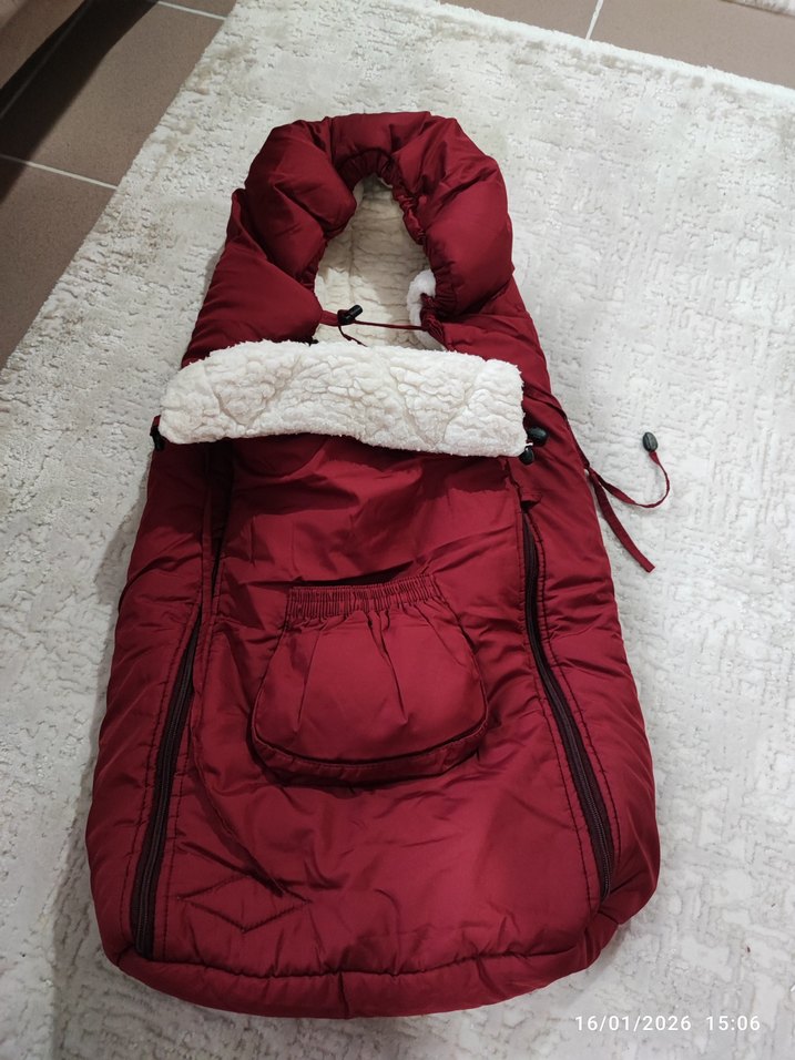 Bordo Bebek Taşıma Çantası - Görsel 2