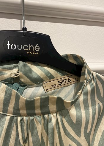 38 Beden Zebra Desenli, Pilili, Yüksek Yakalı Mini Tunik