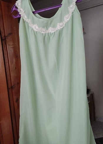 Nakışlı Yeşil Uzun gecelik ve sabahlık - Görsel 2