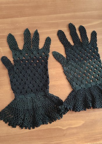 Siyah Dantel Detaylı Gotik  Eldiven - Görsel 3