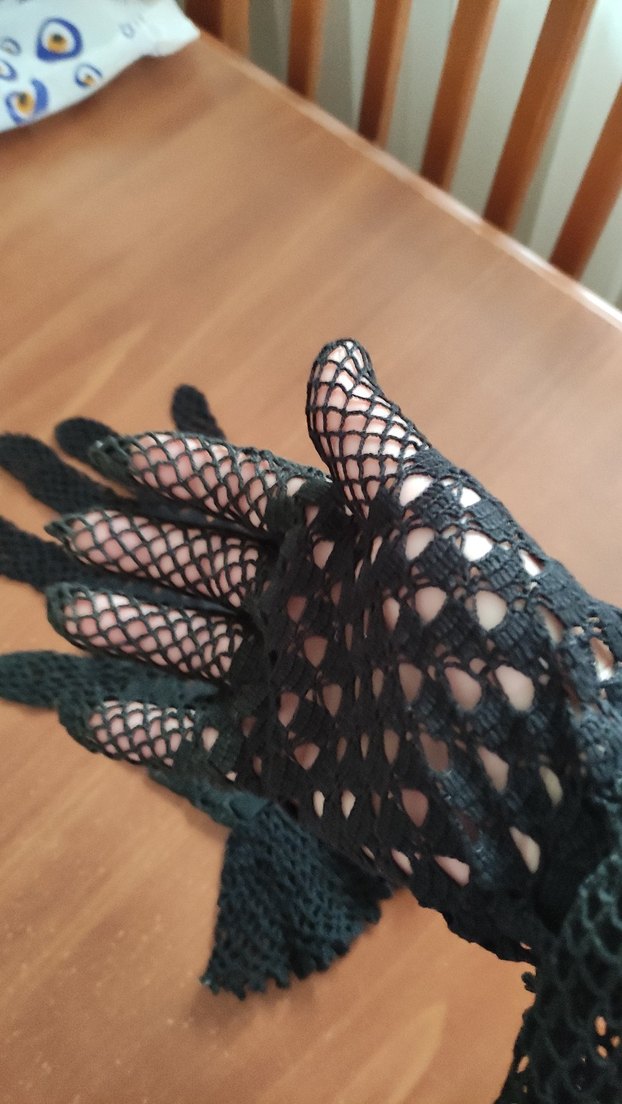 Siyah Dantel Detaylı Gotik  Eldiven - Görsel 2